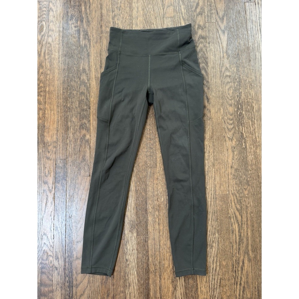 Lululemon Fast And Free High-Rise Tight 25 Dark Olive Green Pockets Nulux